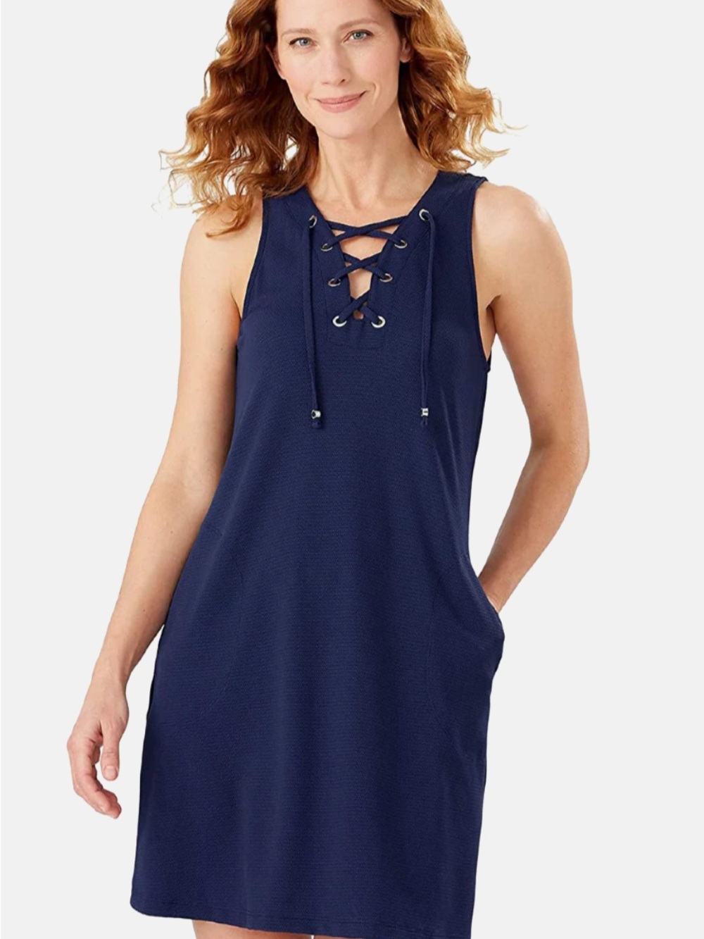 Tommy Bahama Navy Island Cays Lace Up Coverup/Dress Sz XS